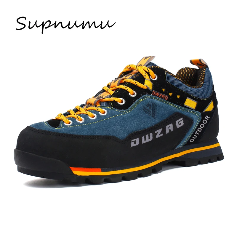 Genuine Leather Outdoor Sneaker Hiking Shoes for Men Breathable Anti ...