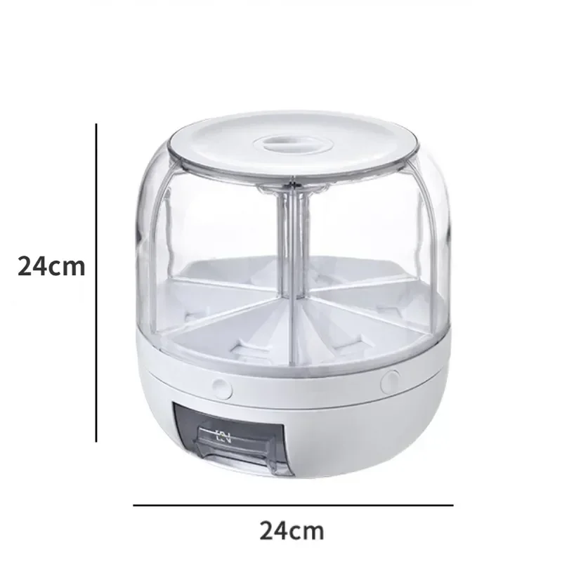 

Degree Dry Box Rice Bucket Grain 360 Container Storage Rotatable Moisture-proof Sealed Food Kitchen Dispenser
