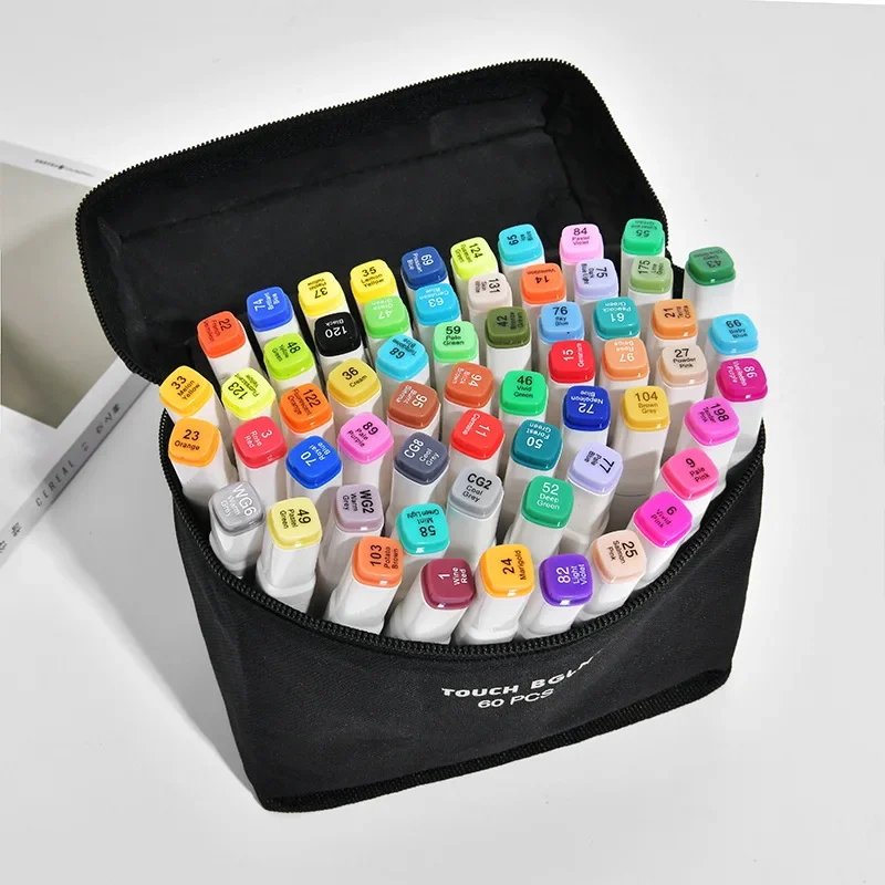 30/80 Colors Dual Head Alcohol Marker Set Watercolor Pens Drawing