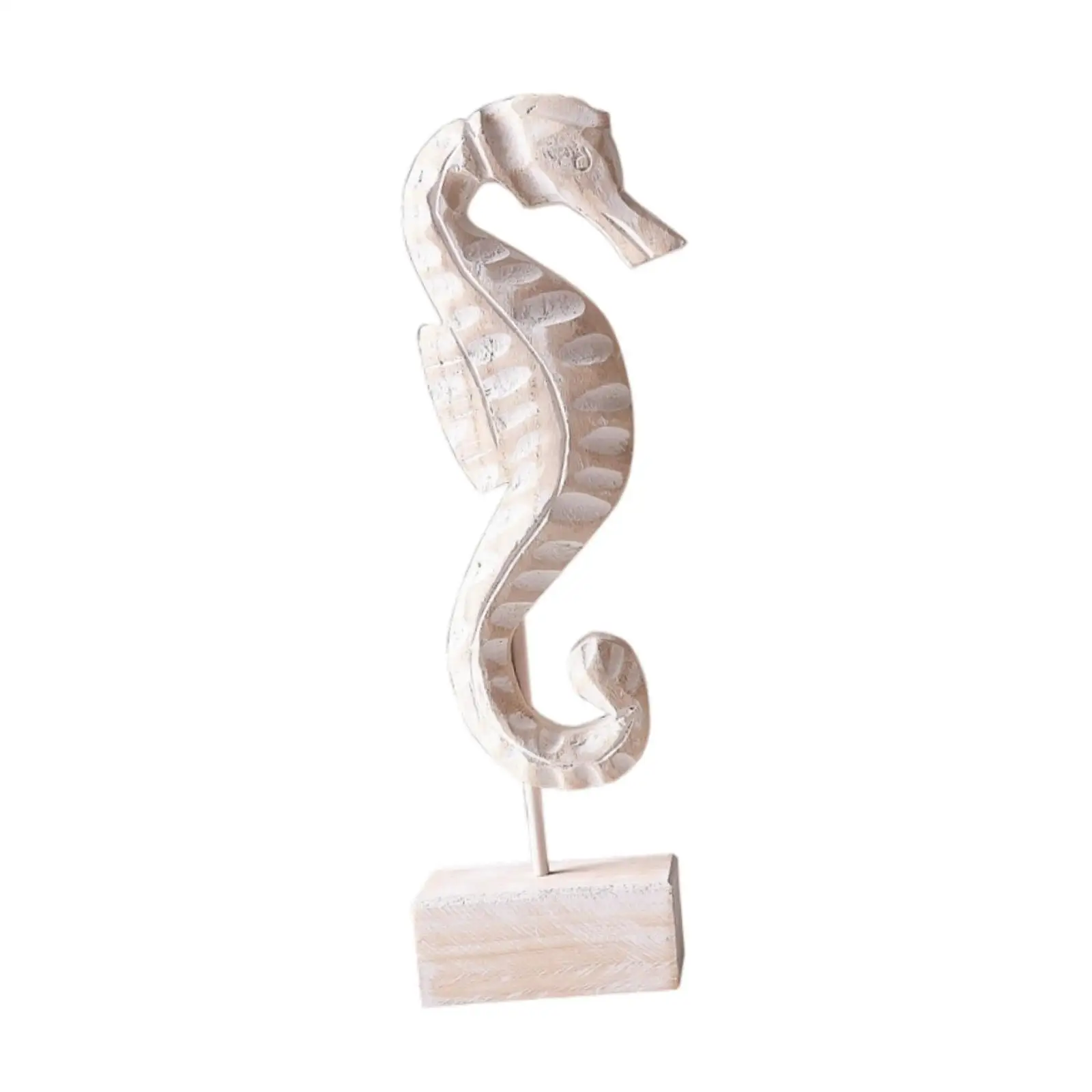 Wood Statue Beach Table Decor Handmade Decoration Accent Figurine Tabletop Statue for Home Office Kitchen Bedroom Mantel
