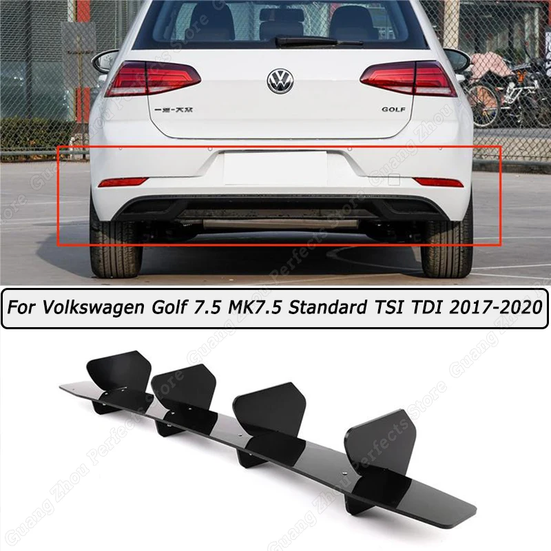 

Диффузор для заднего бампера автомобиля для Volkswagen Golf 7,5 MK7.5 Standard TSI TDI 2017 2018 2019 2020, глянцевый черный корпус из АБС, комплекты для тюнинга