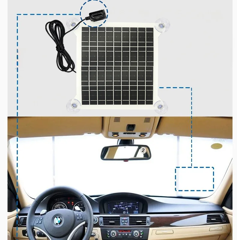 POWLSOJX OBD Solar Panel for 12V Car Battery Charging – No Controller Needed Fl