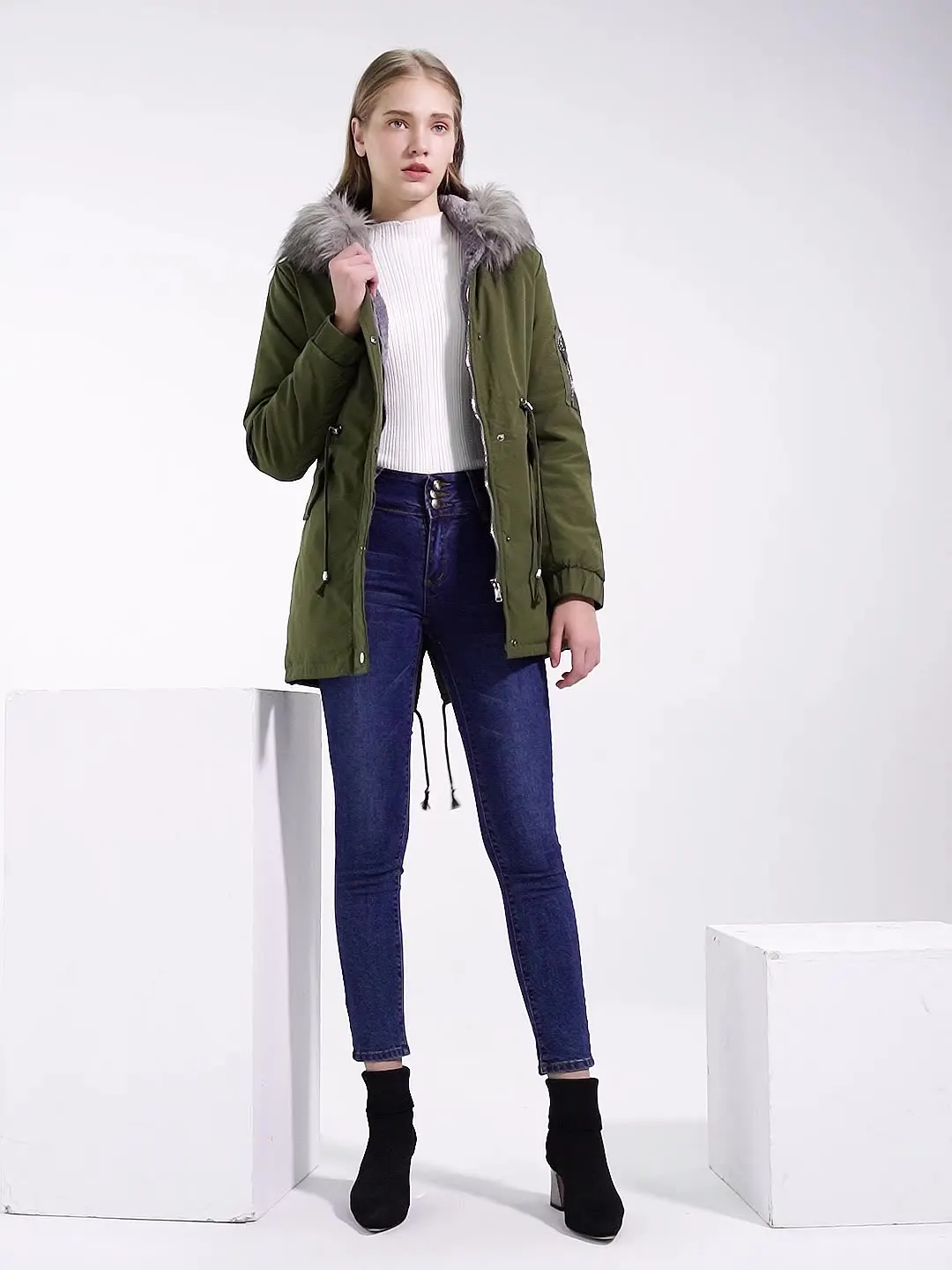 

Women's Winter Hooded Parkas, Heavy Jackets, Windbreakers Y2k Clothes, Zip Up Hoodie, Promotion, Free Shipping