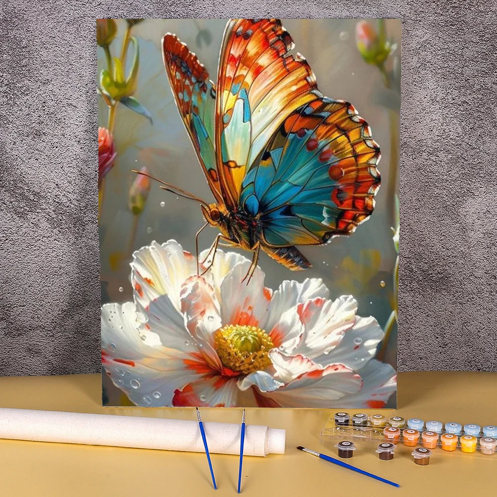 Orchidées et papillons - Peinture par numéros