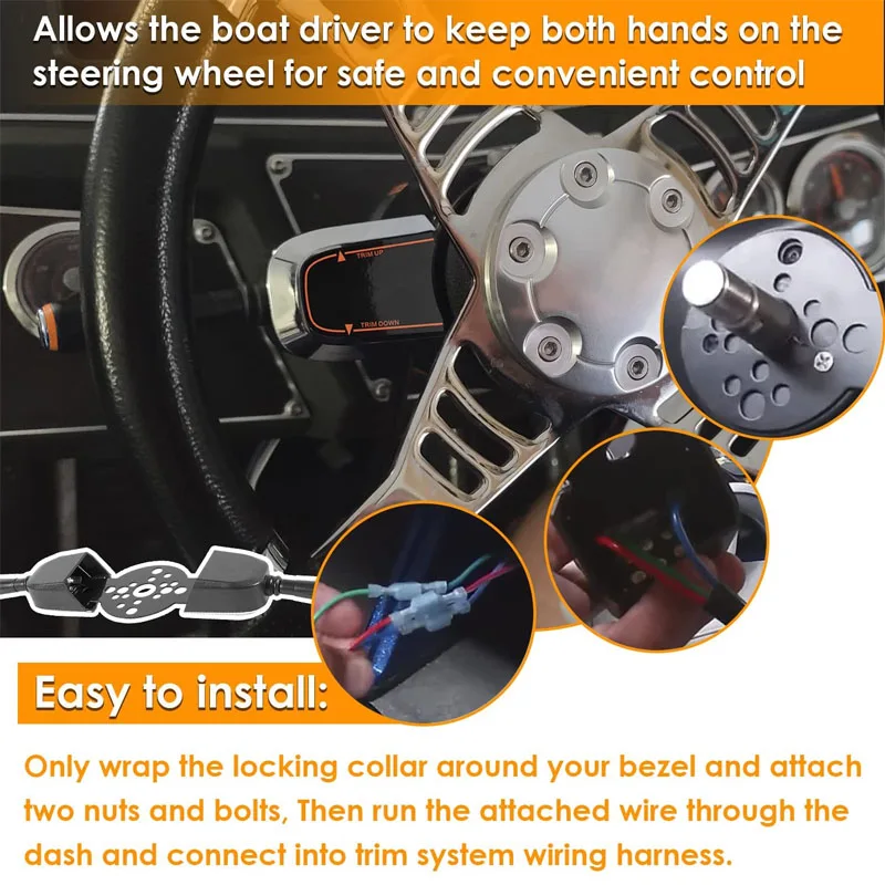 Bezel Control Switch, Blinker Trim Control System Dual Function Fit for Seastar Hydraulic, Cable and Tilt Steering, PT2000-1P/2P