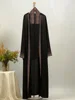 Vente chaude Ramadan strass Cardigan robes islamiques avec poches Kebaya musulman Kimono Abaya dubaï vêtements modestes femmes EID