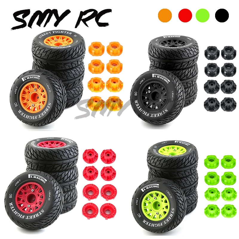 

4Pcs 113mm 1/8 1/10 Short Course Truck Tire with 12mm 14mm 17mm Wheel Hex for Slash ARRMA SENTON Vkar SCTX10 HPI RC Car