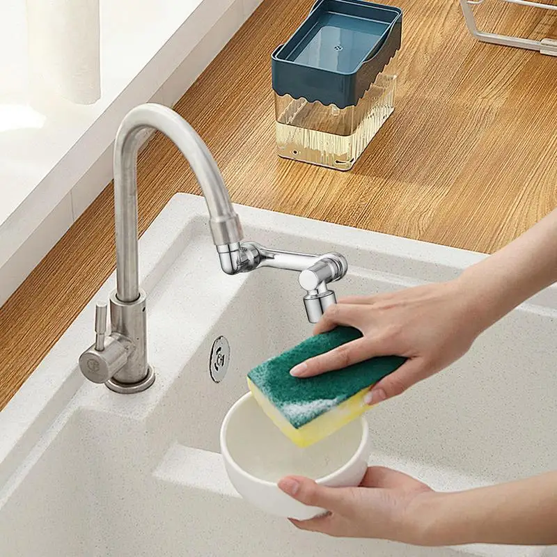 1080-Degree Bathroom Faucet Extender Robotic Arm Faucet Sprayer Universal Rotating Tap Nozzle Multifunctional Faucet Attachment 4