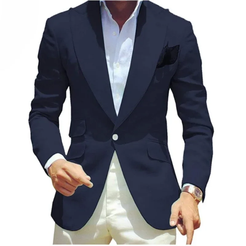 Men's Suit Set 2 Piece Best Man Dress Wedding Dress Men's Suit Set Slim Fit Formal Dress New (Blazer+Pants)