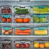 Vacuum Food Storage Container Transparent Fridge Organizer with Drain Net Large Capacity Food Dispenser for Kitchen Storage Box 4