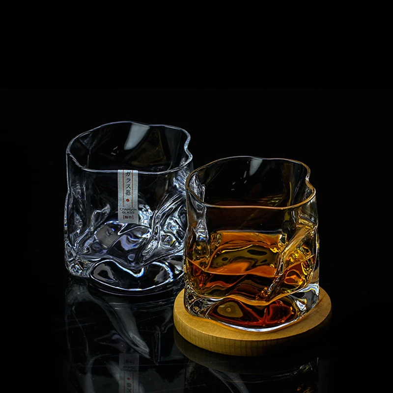 Whiskey Glass Japanese Edo Designer Crumple Paper Irregular Shape Crystal Faceted Der Whiskybecher Whiskey Whisky Rock Glass Artwork Wine Cup