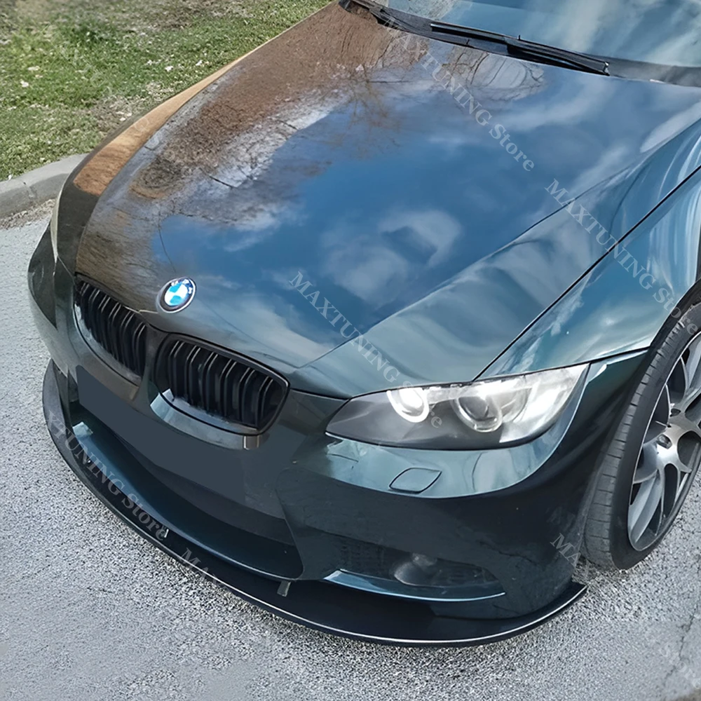 BMW 3 시리즈 E90 E92 E93 M3 2007-2013용 프론트 범퍼 스플리터 2PCS 글로스 블랙 스포일러 디퓨저 립 레트로핏 바디 키트 튜닝