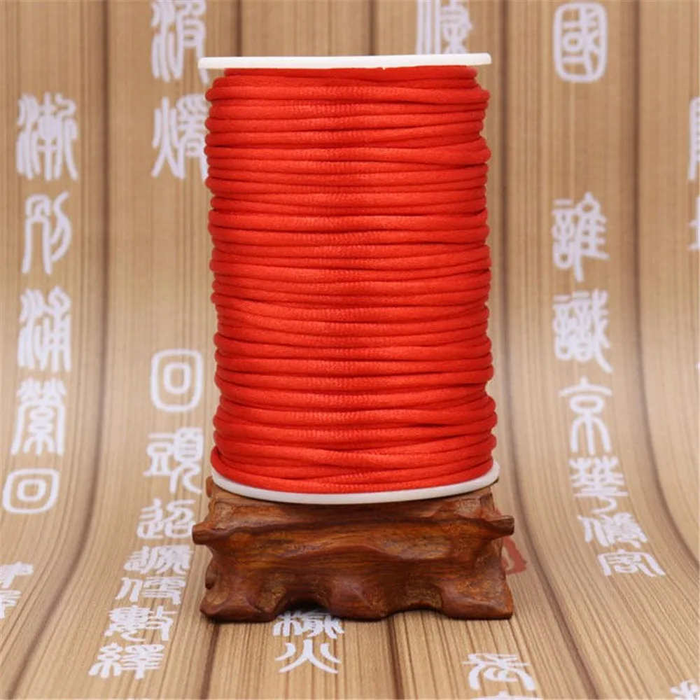 Macrame Cord 3MM Braided Silk Thread Wire DIY Chinese Knot Satin Bracelets Making Findings Beading 10 Yards