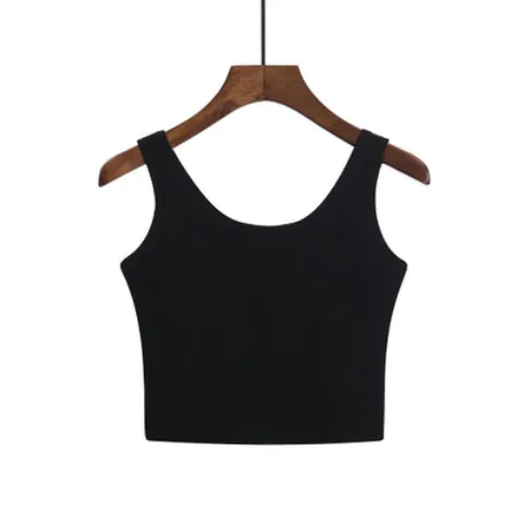 New Sexy Tank Top Black Halter Crop Tops Women Summer Camis Backless Camisole Fashion Casual Tube Female Sleeveless Cropped Vest white bra Tanks & Camis