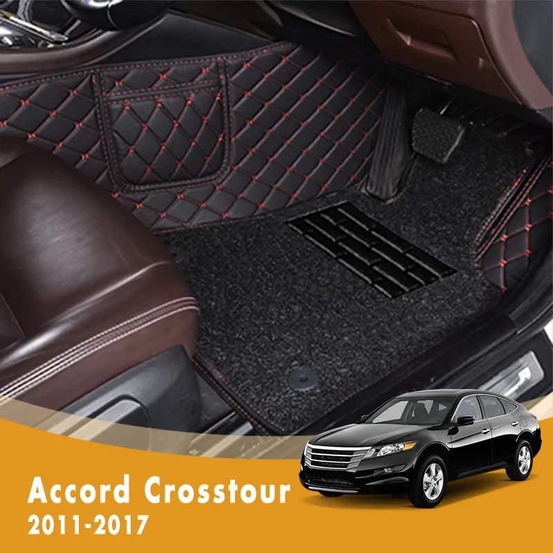 

RHD Luxury Double Layer Wire Loop Car Floor Mats For Accord Crosstour 2017 2016 2015 2014 2013 2012 2011 Protect Kits For Honda