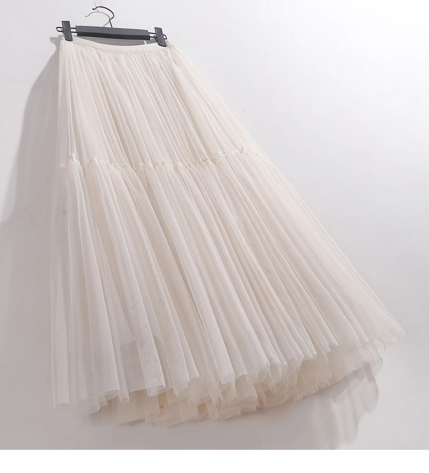 tulle skirt Ruffles Tutu Pleated Skirt Women High Waist Big Swing Vintage Tulle Skirt Korean Black Green Mesh Long Skirt Clothing Streetwear sequin skirt Skirts