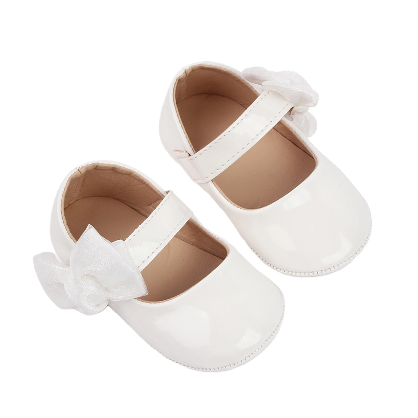 Baby Girls Moccasins Sole Bowknot PU Leather Flats First Walkers Non-Slip Spring Autumn Princess Shoes baby shoes