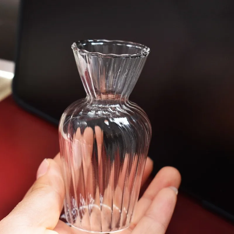 INS 미니 웨딩 유리 꽃병, 투명 수경재배 식물 꽃병 병, 인형의 집 데스크탑 장식품, 테이블 장식