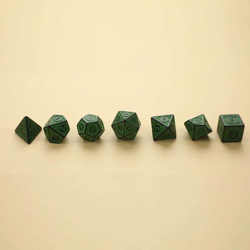 DND RPG 테이블 게임용 다각형 주사위 세트, 조각 패턴 주사위 세트, 색상 번호