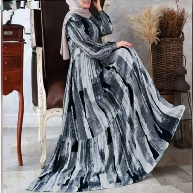 

Dubai Abayas Temperament Commuter Women Dress Muslim Abaya Long Sleeve Islamic Clothing Dress for Women Maxi Robe Kaftan Vestido