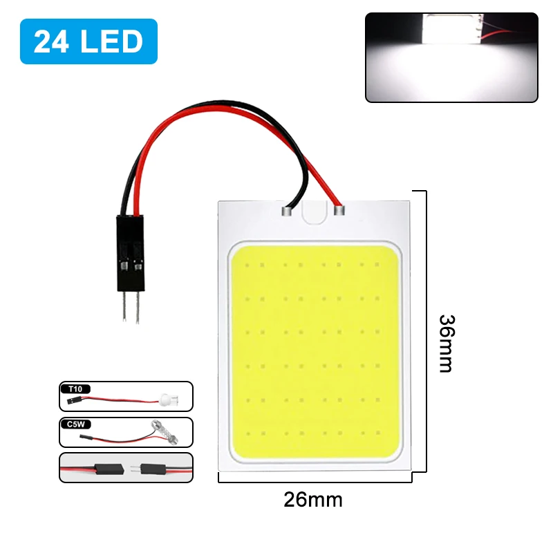 1/4/10 Stuks C 5W Festoen Led Lamp 31Mm 36Mm 39Mm 41Mm T10 W Led Cob Licht 12V Wit 7000K Auto Interieur Koepel Lezen Kofferbak Lmaps