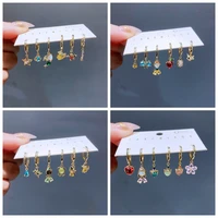 New Design Colorful Crystal Ocean Animal Mermaid Hoop Earrings Set for Women Gold Color Huggie Jewelry 1