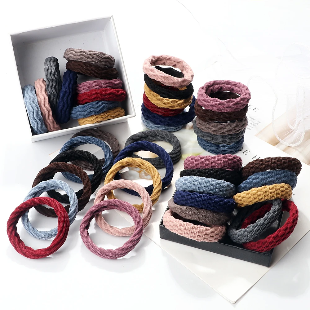 20PCS Grundlegende Elastische Haarband Krawatte Einfache Mädchen Frauen Headwear Gummibänder Einfarbig Halter Mode Haar Zubehör Großhandel