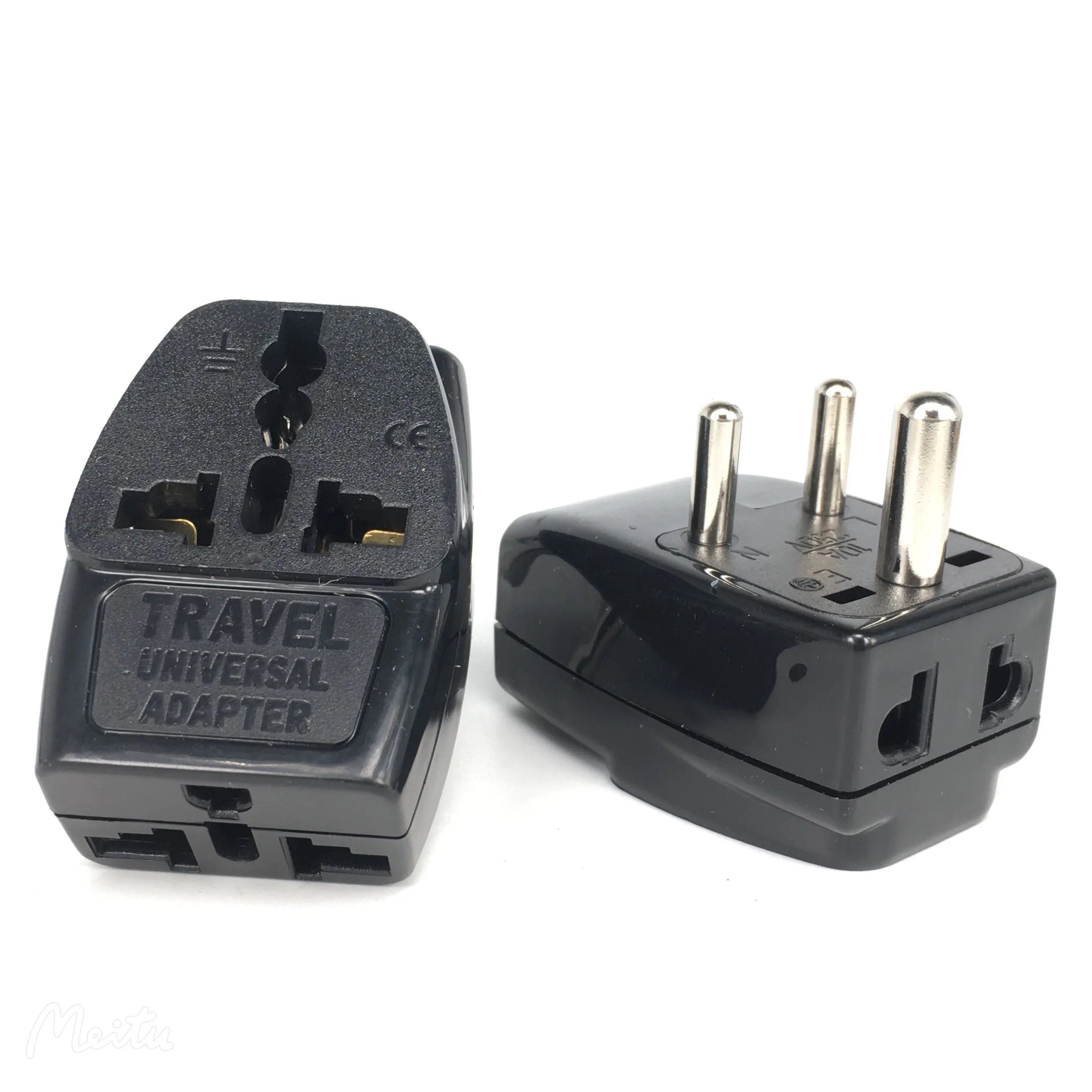 Noir Prise de courant électrique Type D à 3 prises multiples, adaptateur de voyage, Sri Lanka