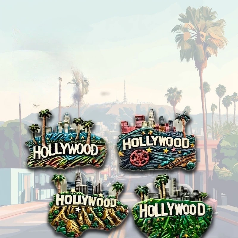 Hollywood Fridge Magnet - Vintage LA Souvenir Unique American