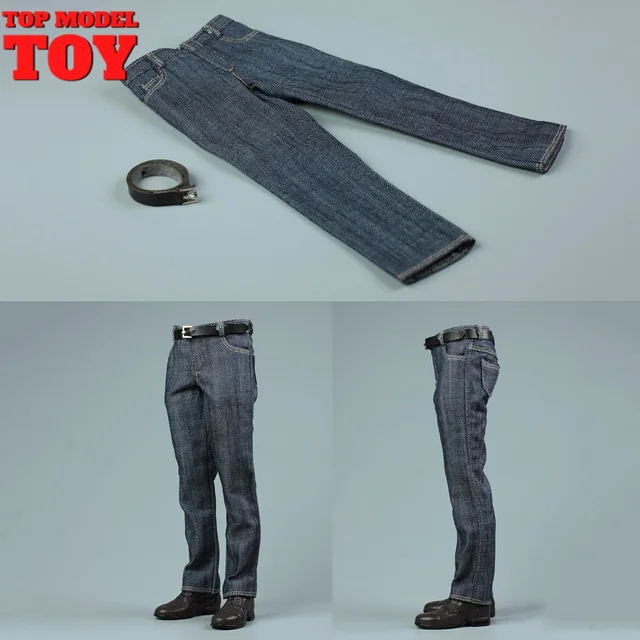 Jeans Fjwith Belt Clothes Model, Fit for 12, Indeady Male Soldier, Normal Body, Action Figure, Body Dolls, Scale 1/6 1