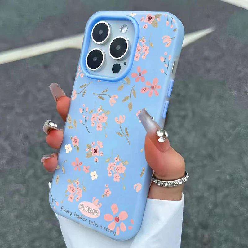 Charming Pink Floral Candy Color Phone Case Cover