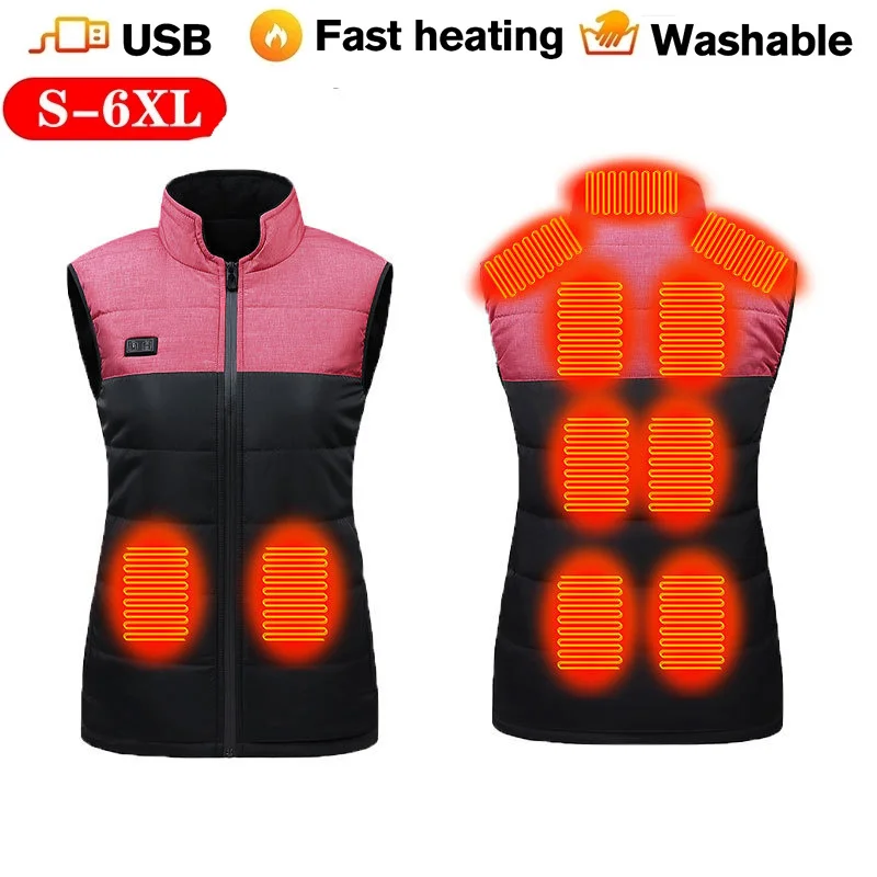 

2022 New Heated Jacket 11PCS Heated Vest Men Women Usb Heated Jacket Heating Vest Thermal Clothing Jacket For Camping