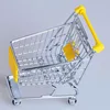 Supermarket Hand Trolley Mini Shopping Cart Desktop Decoration Storage Toy Gift 6