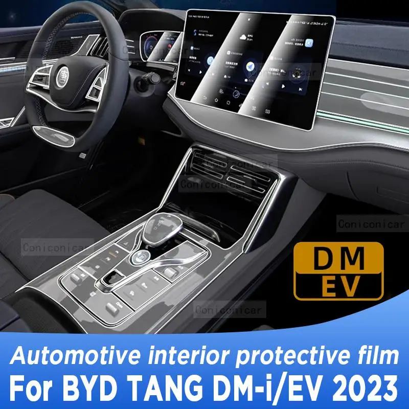 

For BYD TANG DM-i/EV 2023 Gearbox Panel Navigation Screen Automotive Interior TPU Protective Film Cover Anti-Scratch Sticker