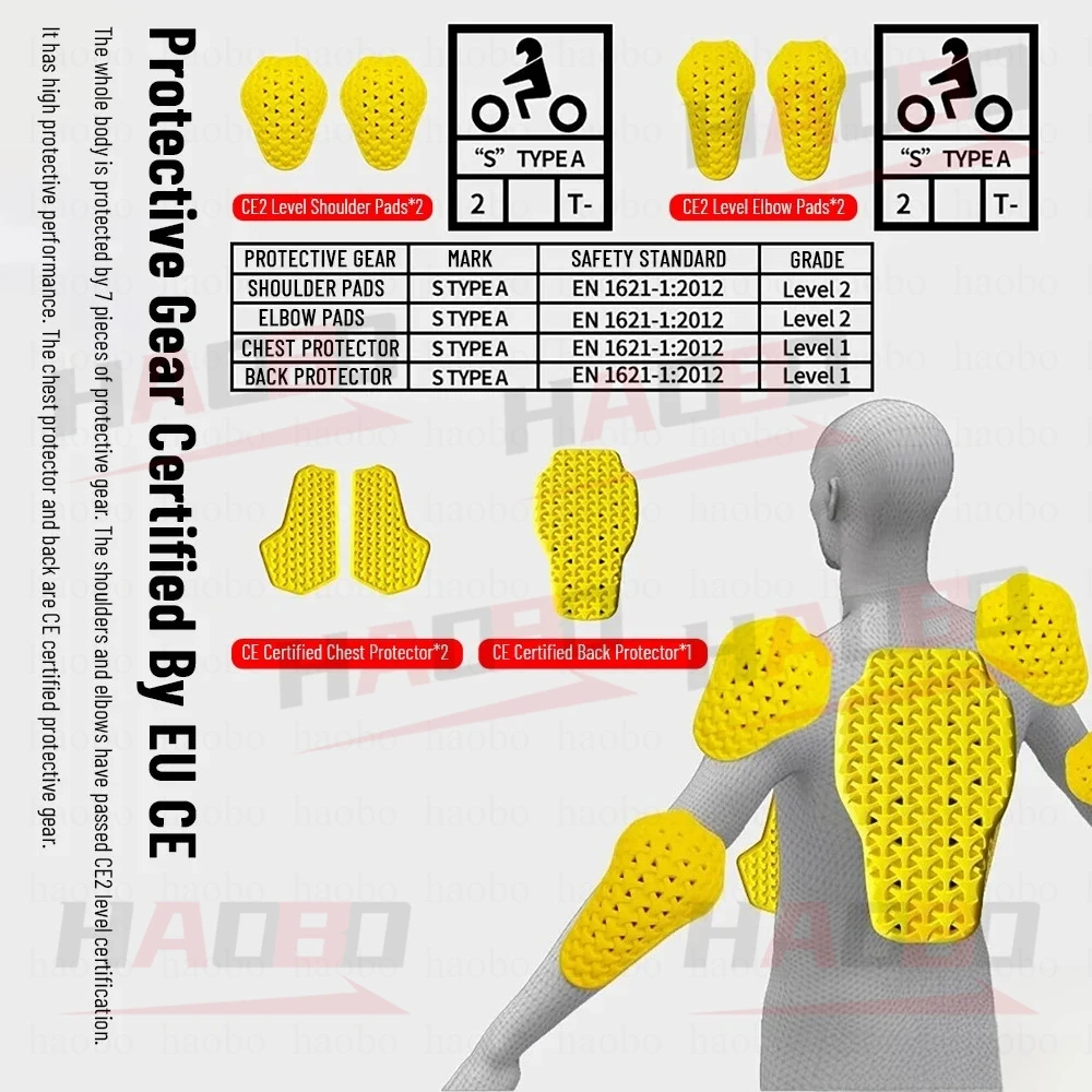 LYSCHY 방수 방풍 오토바이 갑옷 재킷 여름 통기성 오토바이 바디 아머 소프트 재킷 CE2 보호 장비