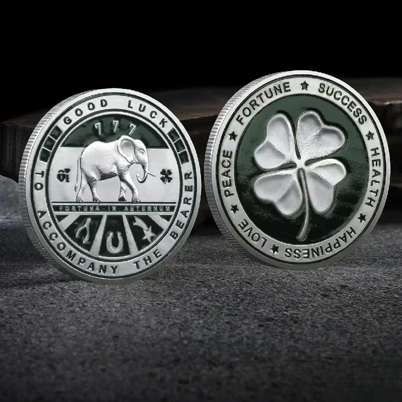 1PC Double Sided Commemorative Lucky Coin for Happiness Success Health Peace