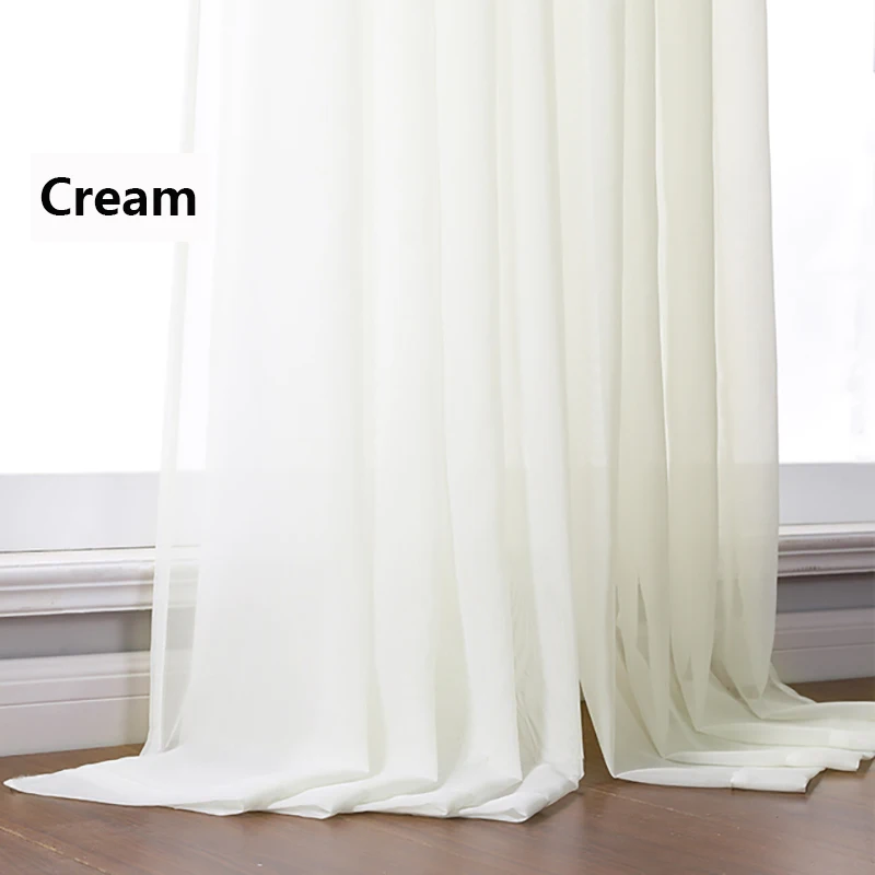 LISM Solid White Tulle Sheer Curtains for Living Room Decoration Curtains for the Room Bedroom Kitchen Voile Organza Curtains 4 LISM Solid White Tulle Sheer Curtains for Living Room Decoration Curtains for the Room Bedroom Kitchen Voile Organza Curtains 4