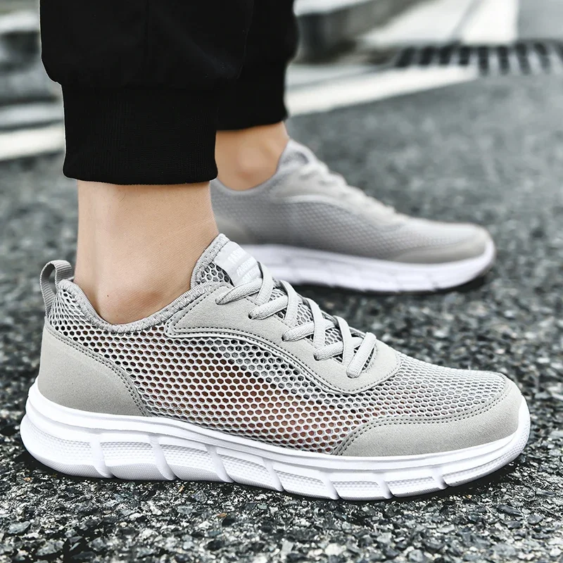 Summer Mesh Shoes Men Sneakers Breathable Light Man Casual Shoe Lace-Up Walking Footwear Tenis Masculino Zapatillas Hombre 2024