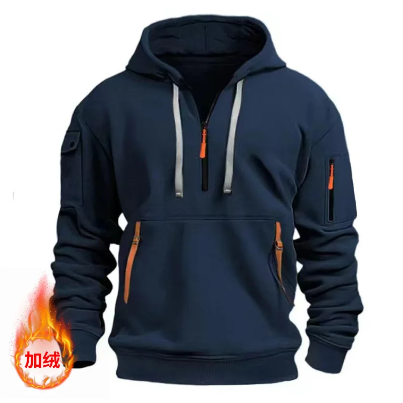 Mens Thick Warm Winter Sweatshirts Hooded Coat