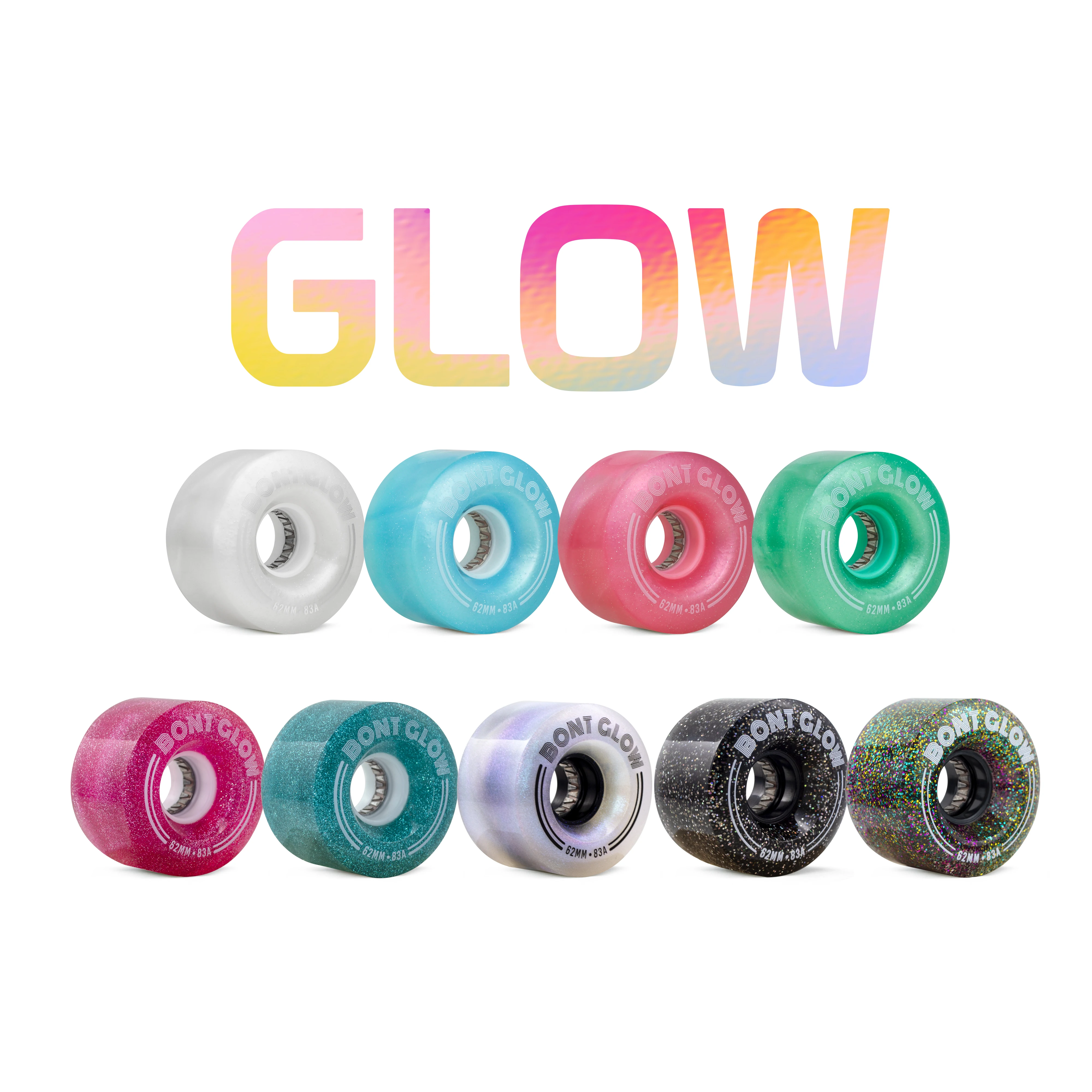 Bont Quad Skate Wheels Glow LED Wheels 83A roller skater wheels 8Pcs street wheels park saktes Luminous Recreational Street roller skating wheels