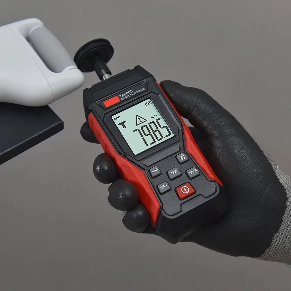 TA500C Digital Laser Tachometer Contact/Non-Contact/Dual Mode RPM Meter Engine S