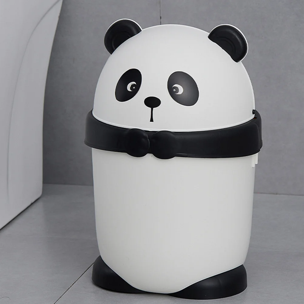 

Panda Shape Trash Can Small Bathroom With Lid Garbage Pp Trashcans For Kitchens