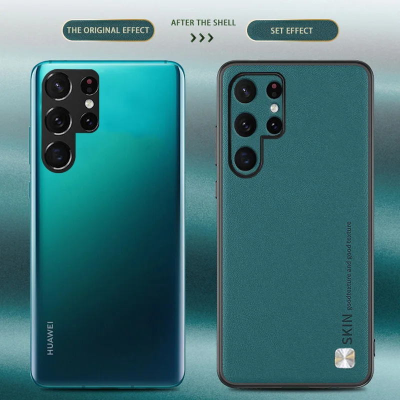 Coque de luxe en cuir et Silicone souple, étui antichoc pour Samsung Galaxy S22 Ultra S21 S20 FE S10 Plus A52 A53 5G_voghion.com