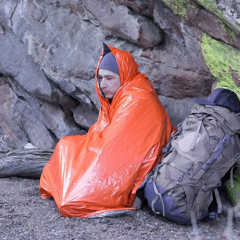 Outdoor Emergency Sleeping Bag Waterproof Insulation Aluminized First Aid Ultralight Survival Thermal Bivy Sack for Camping