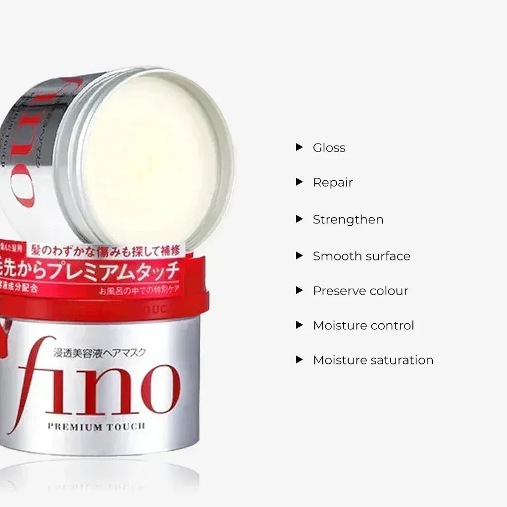2PCS FINO Japan Adult Hair Mask Squalane of Plant Origin Glutamic Acid 8.11oz for Normal Hair hair mask