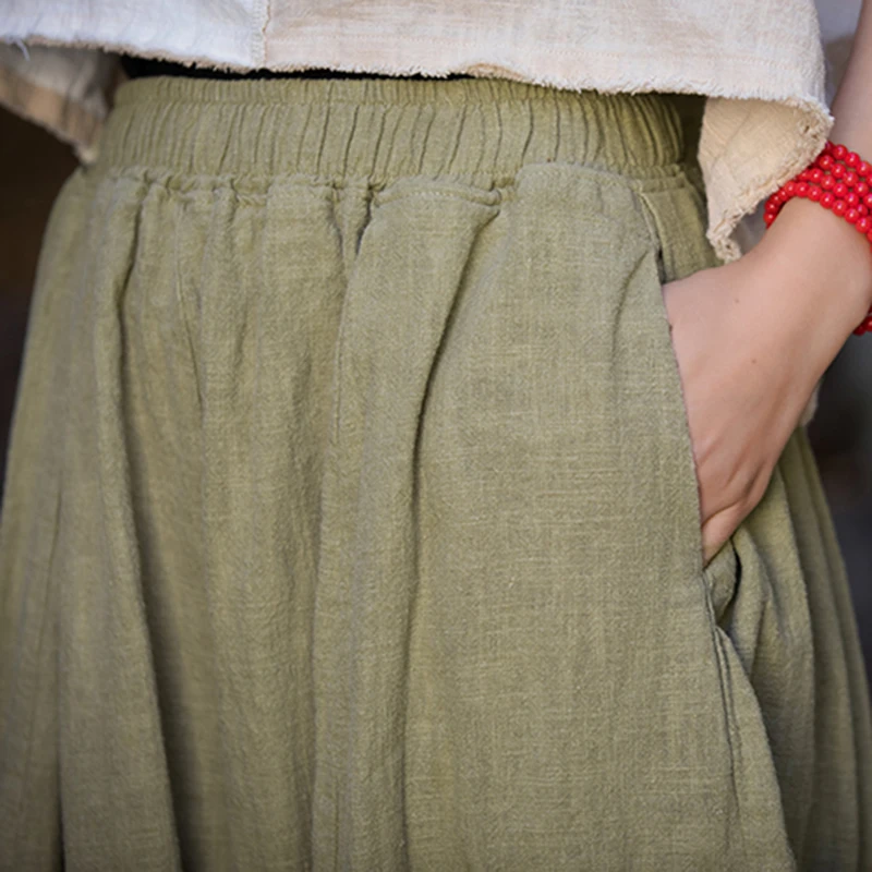 Vintage  Yoga Clothes Cotton  Linen Women High Waist Pants Baggy Loose  Large Oversized Size Women's Cargo Trousers Wide Leg