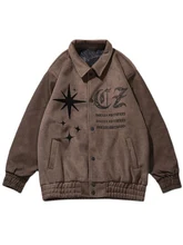  Y2k Vintage Varsity Jacket Men Loose Lapel Pilot Bomber Jacket Baseball Coats Embroidery Return Women Coat Hip Hop Streetwear 