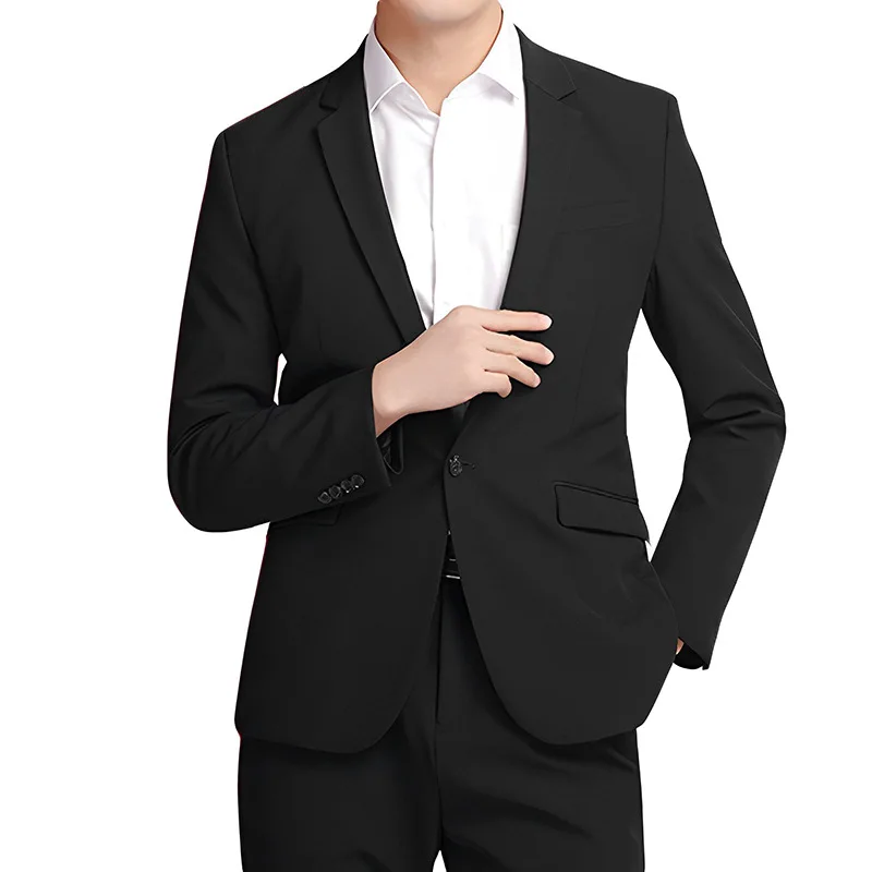 Autumn Man's Single Breasted Suit Jacket Solid Color Simple Business Suits Versatile Blazer Coat
