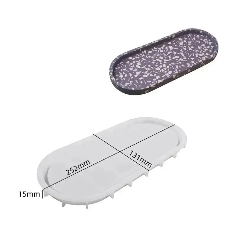 Dessous de verre ovale en silicone - Moule à fabriquer soi-même - Plateau en ciment - Moule en résine époxy - Moules de moulage pour loisirs créatifs et décoration d'intérieur