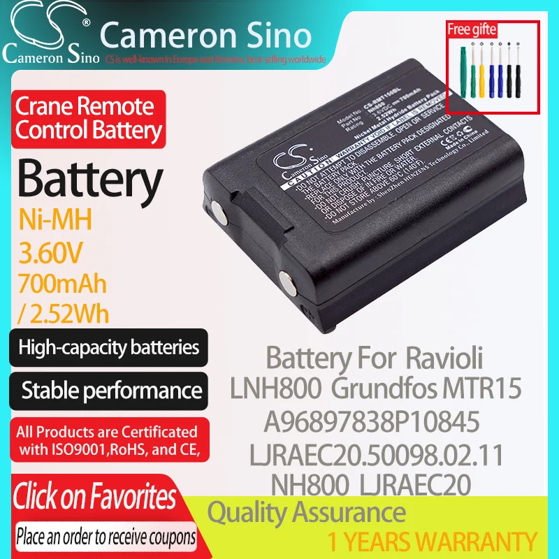 Cameronsino Batteria Per Ravioli Lnh800 Iso900Fos Mtr15 Lljraec20 Adatto Ravioli Nh800 Gru Telecomando Batteria